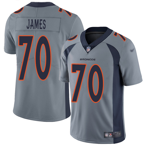 Men Denver Broncos #70 Ja Wuan James Limited Silver Inverted Legend Football NFL Jersey